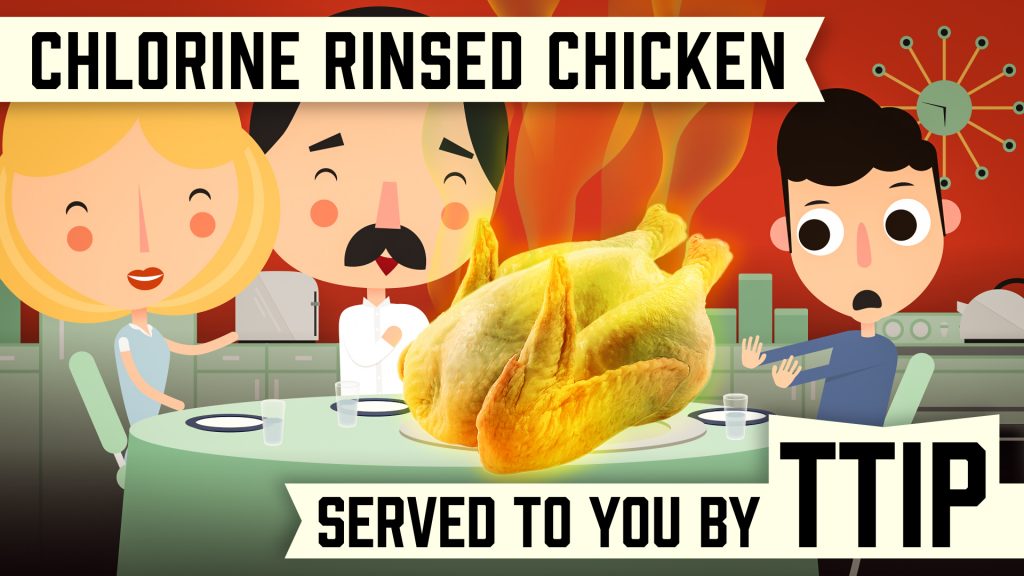 Chlorine chicken – served to you by TTIP (c) FoEE