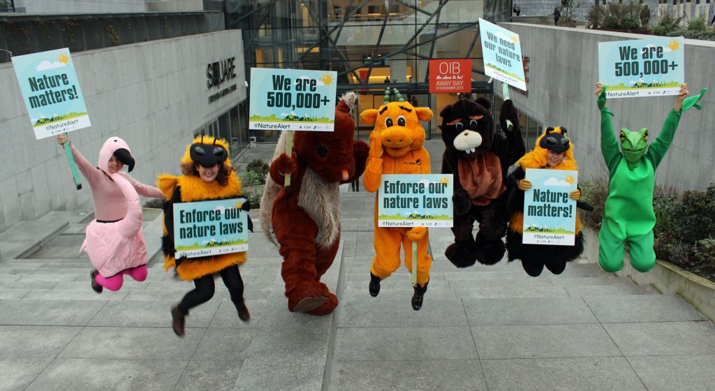 Giant animals tell EU environment chief: Save our nature laws