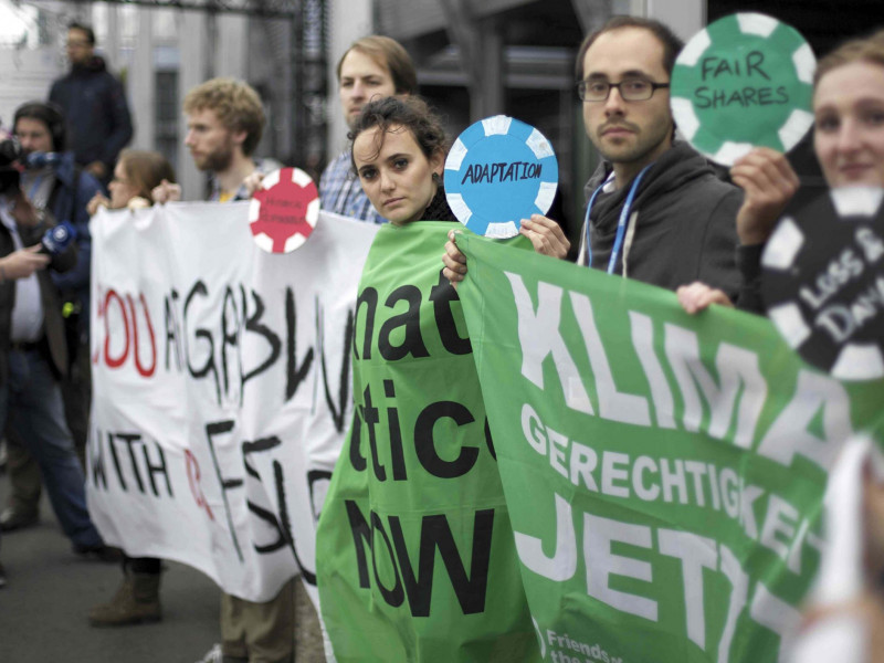 Young Friends of the Earth calling for rich countries to do their fair share at the climate talks in Paris (credit: Young Friends of the Earth Europe)