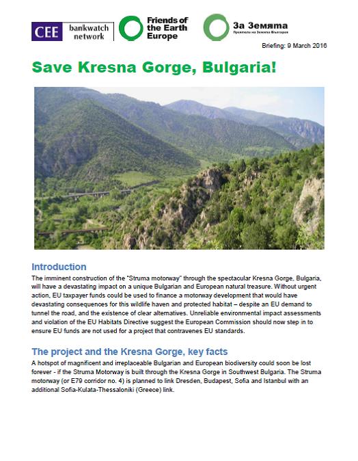 Briefing: Save Kresna Gorge