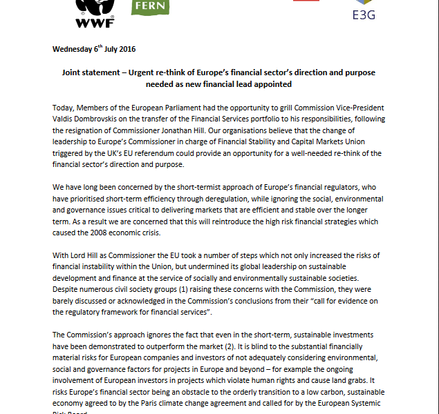 Finance commissioner joint statement