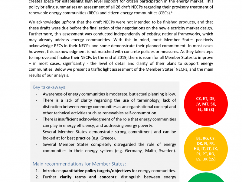 Are Member States planning for renewable energy communities