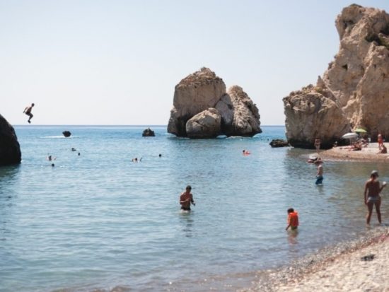 Limni Cyprus beachgoers