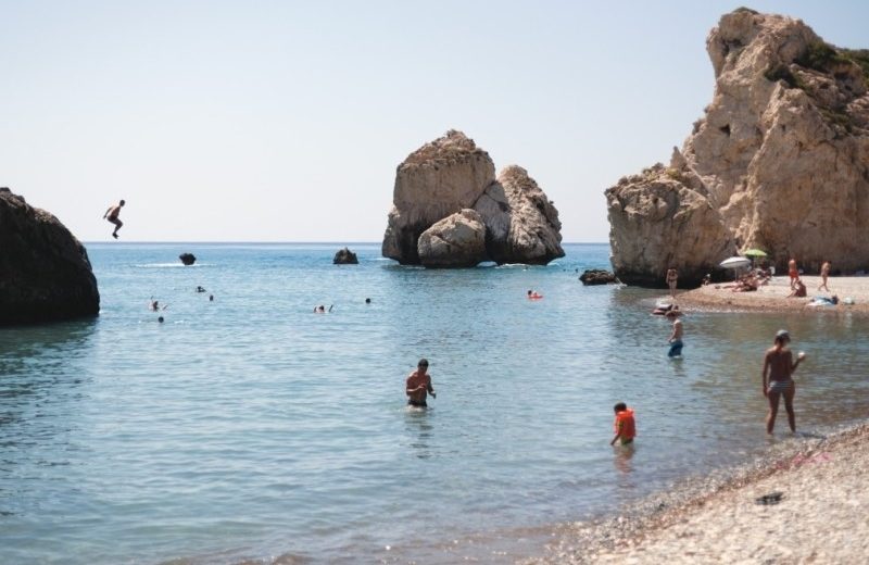 Limni Cyprus beachgoers