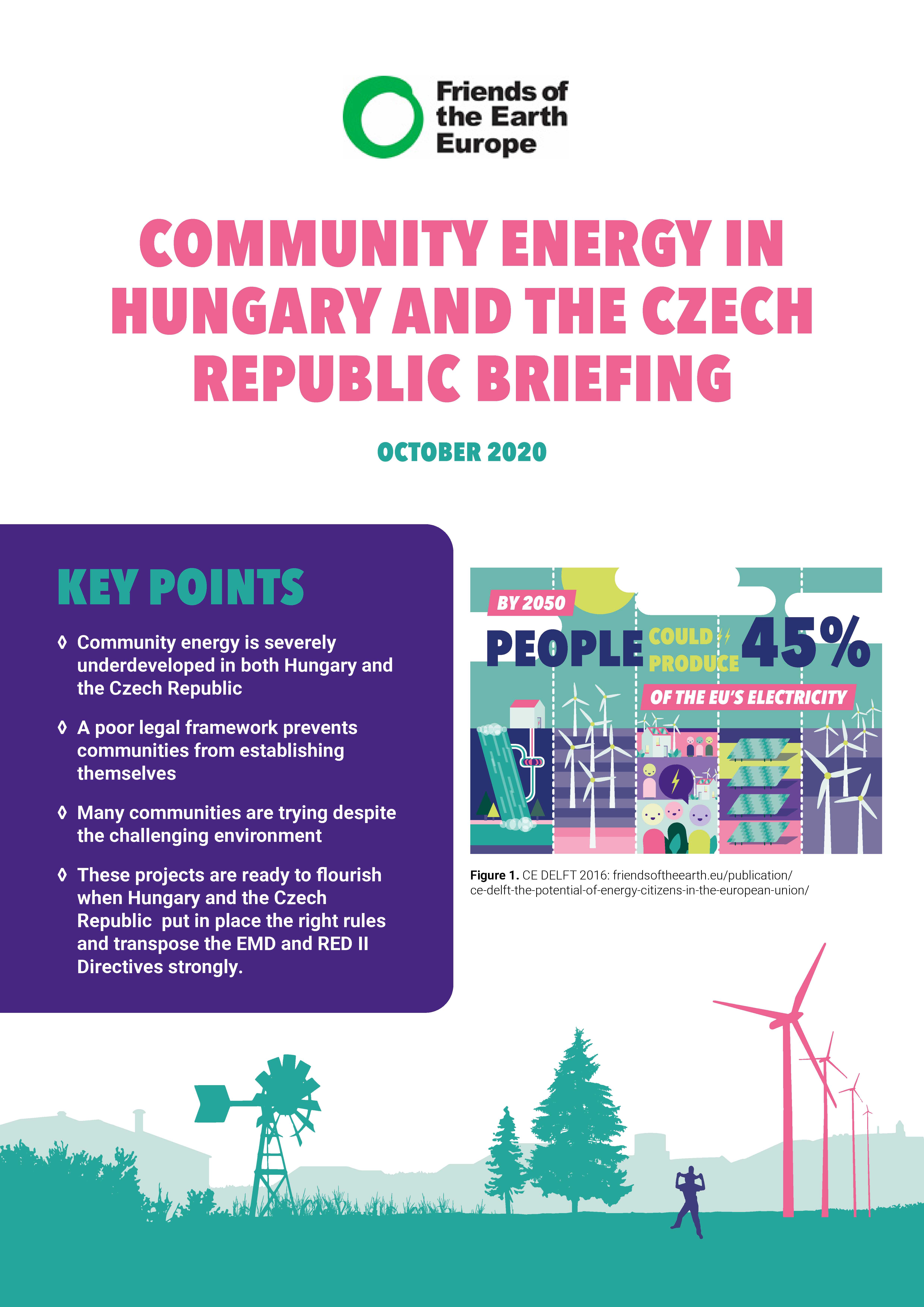 Briefing front cover - Community energy in Hungary and Czechia