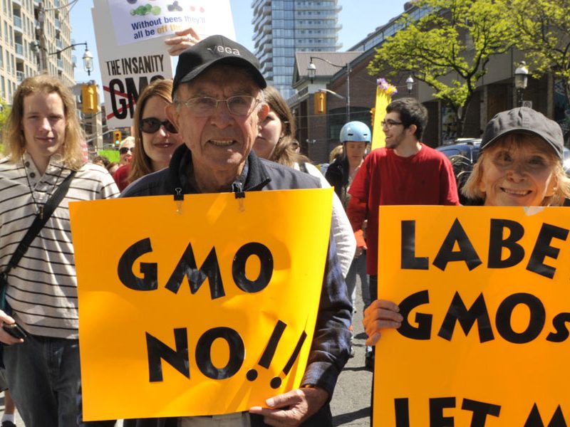 A protest for GMO products to be labelled