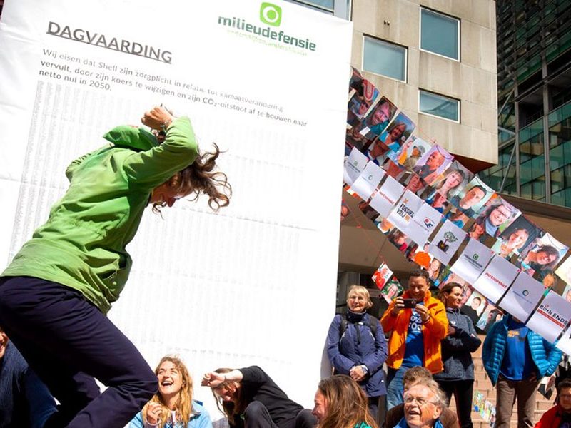 Activists outside the court after the Shell ruling (c) Milieudefensie / Friends of the Earth Netherlands