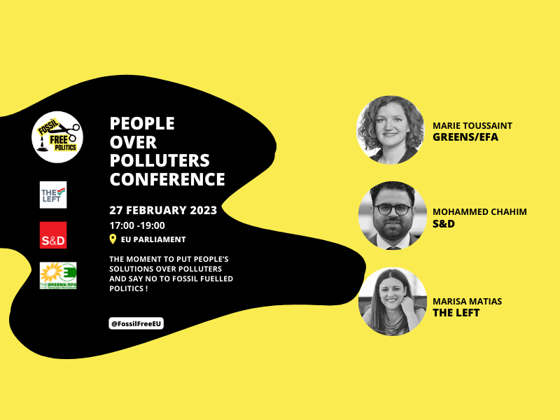 Speakers presentation of the People over Polluters Conference, 27 February 2023, Brussels
