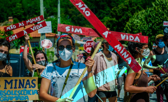 Local people protest the Barroso Lithium mine, Portugal